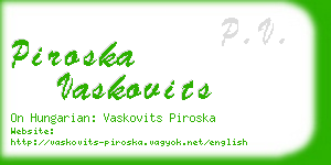 piroska vaskovits business card